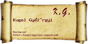 Kugel Györgyi névjegykártya